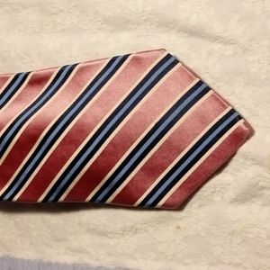 NEW Brooks Brothers Pink & Blue Diagonal Stripe men's Silk Neck Tie.